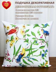 Подушка декоративная коллекция Птицы белый